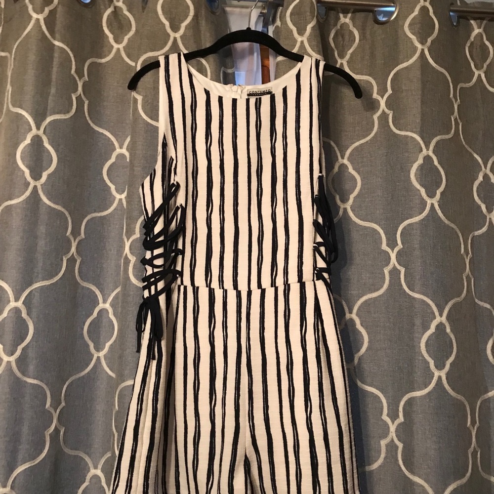 Blue Striped Romper